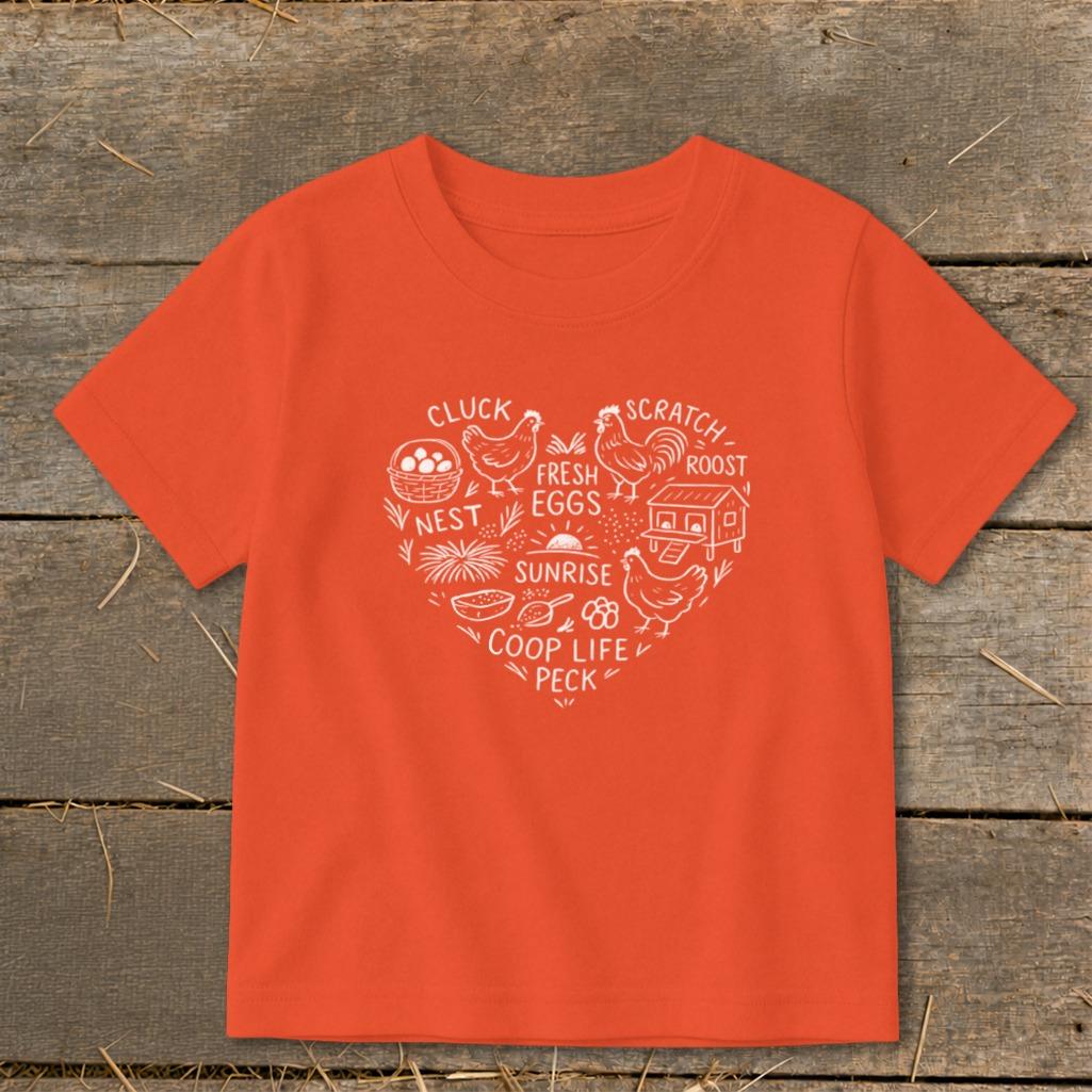 Chicken Farm Heart Toddler Tee
