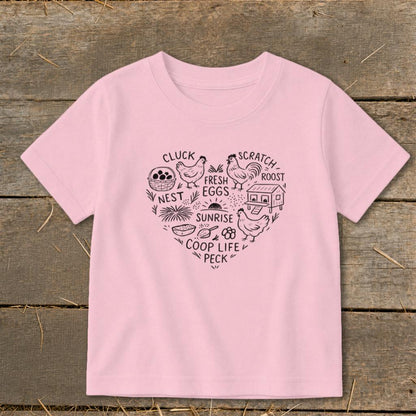 Chicken Farm Heart Toddler Tee