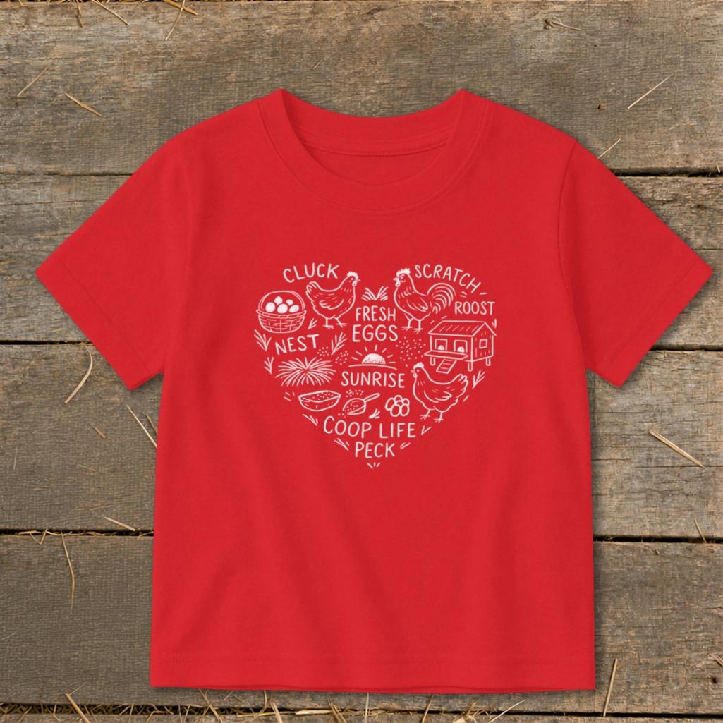 Chicken Farm Heart Toddler Tee