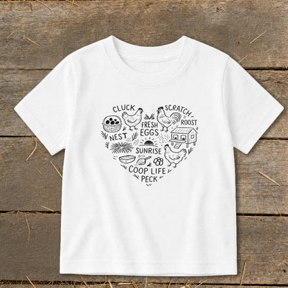 Chicken Farm Heart Toddler Tee