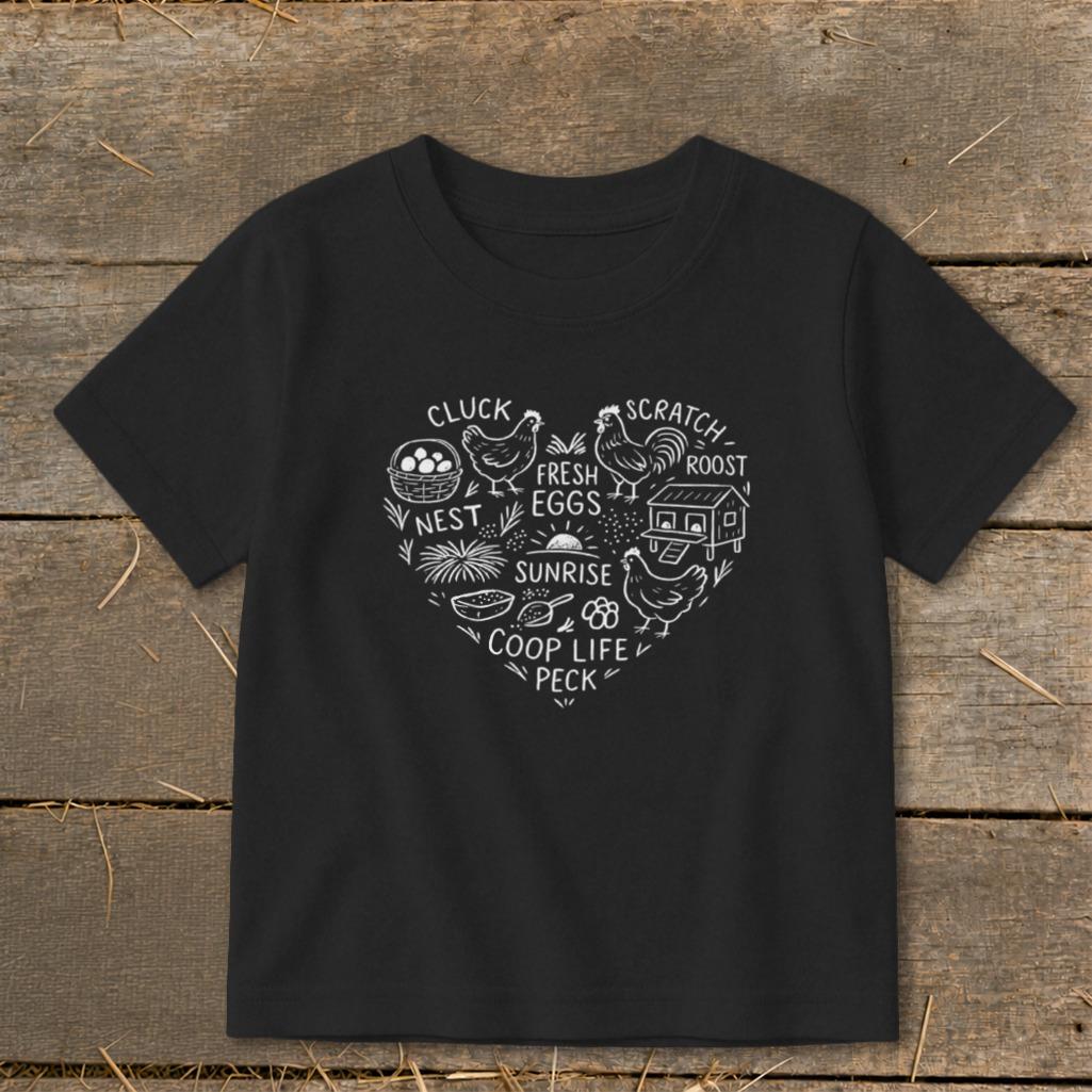 Chicken Farm Heart Toddler Tee