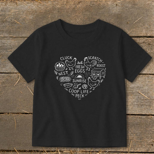 Chicken Farm Heart Toddler Tee