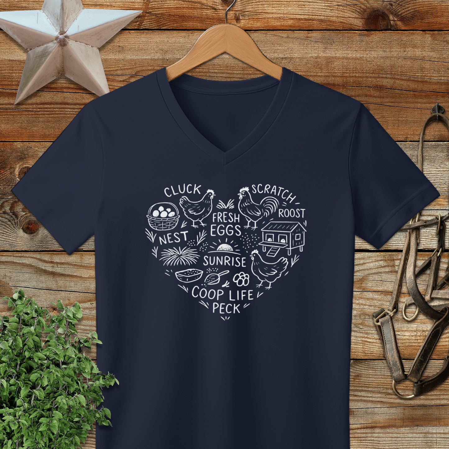 Chicken Farm Heart V-neck