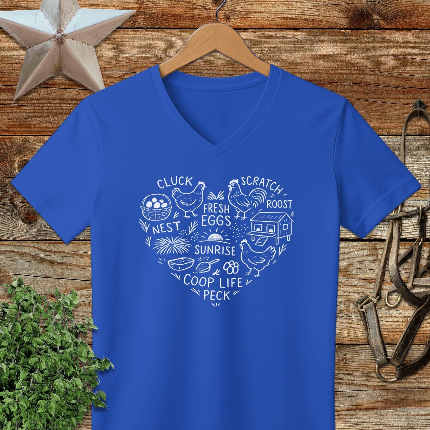 Chicken Farm Heart V-neck