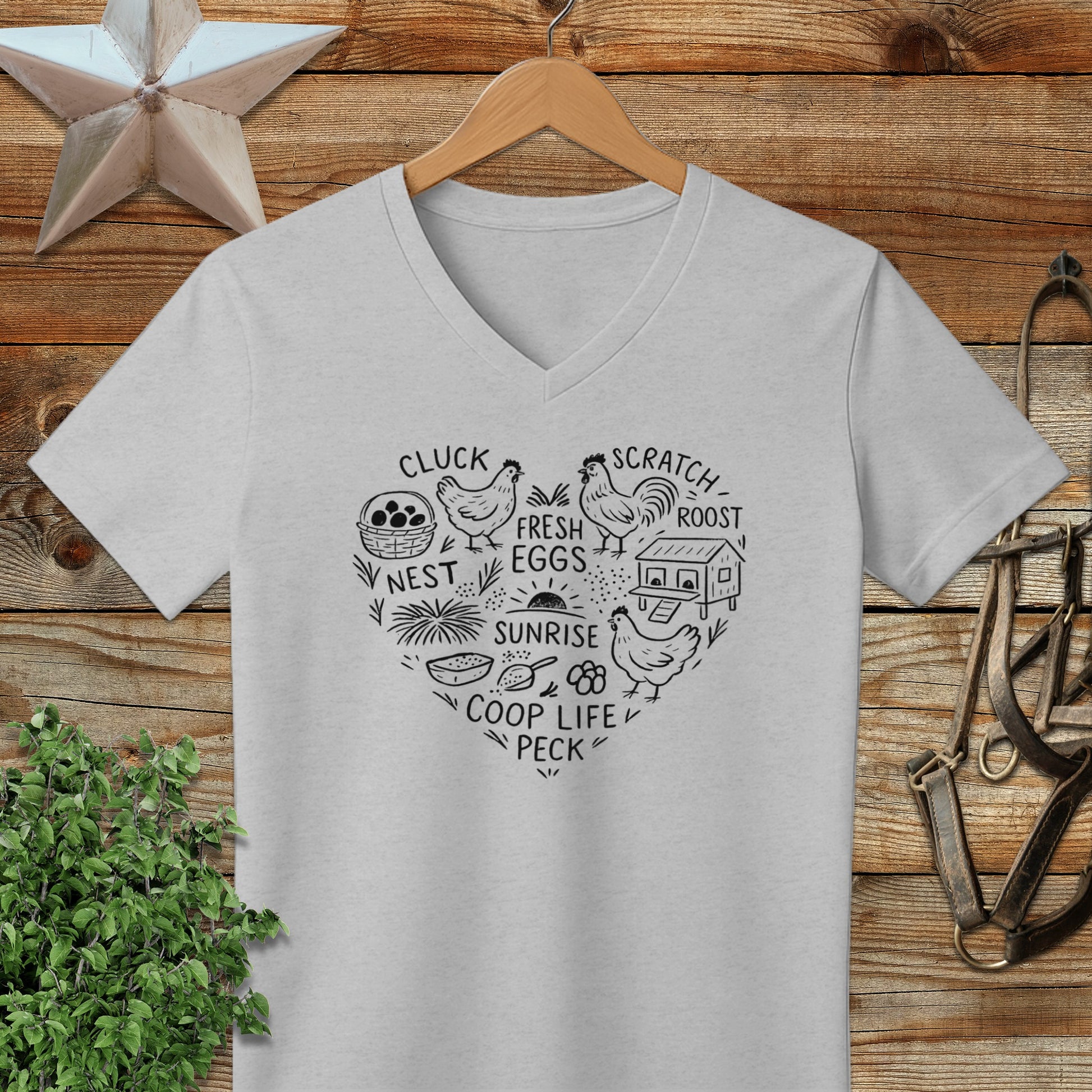 Chicken Farm Heart V-neck