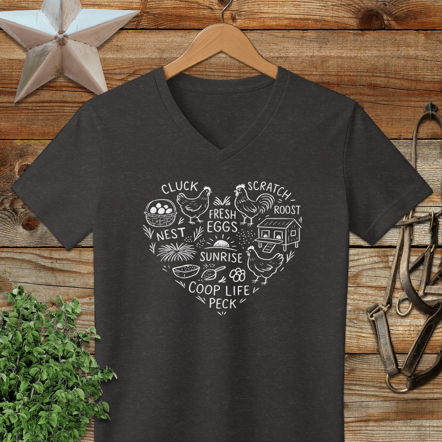 Chicken Farm Heart V-neck