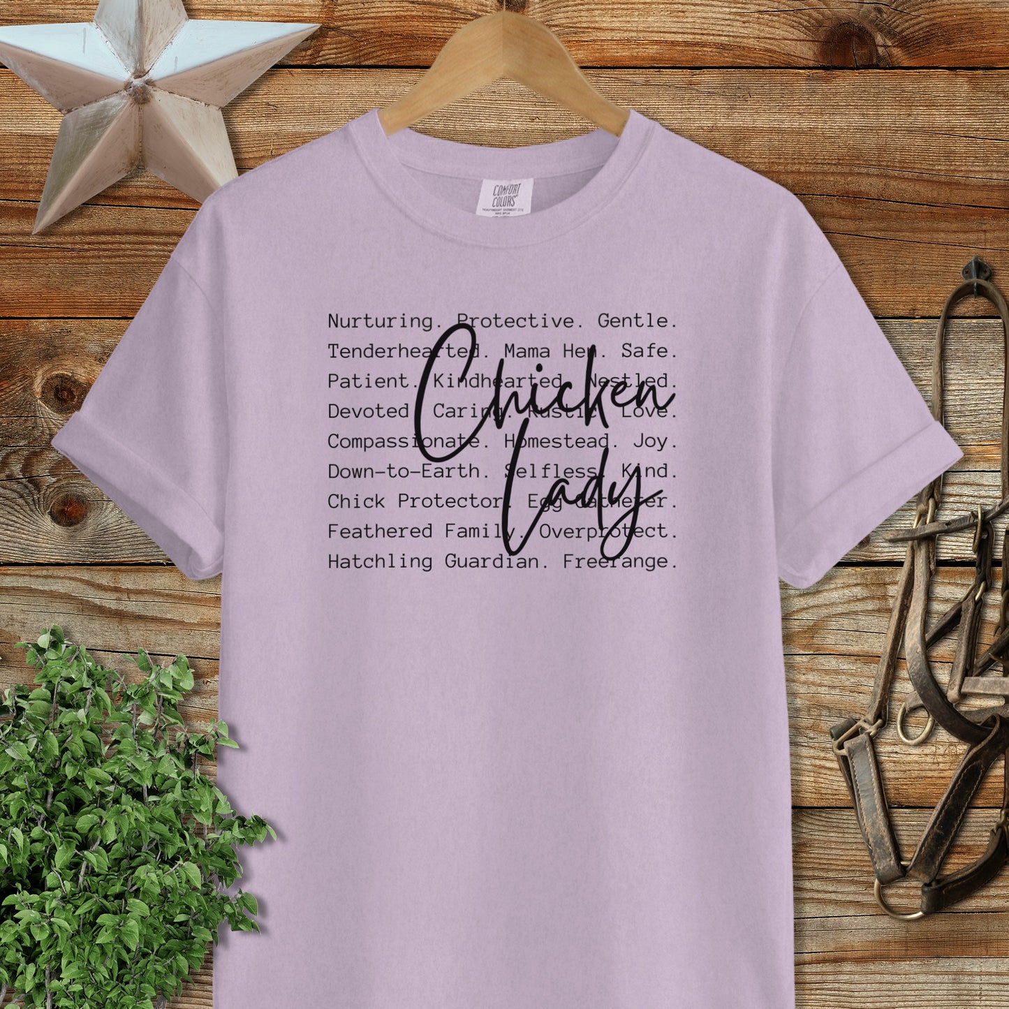 Chicken Lady Words Heavyweight Tee