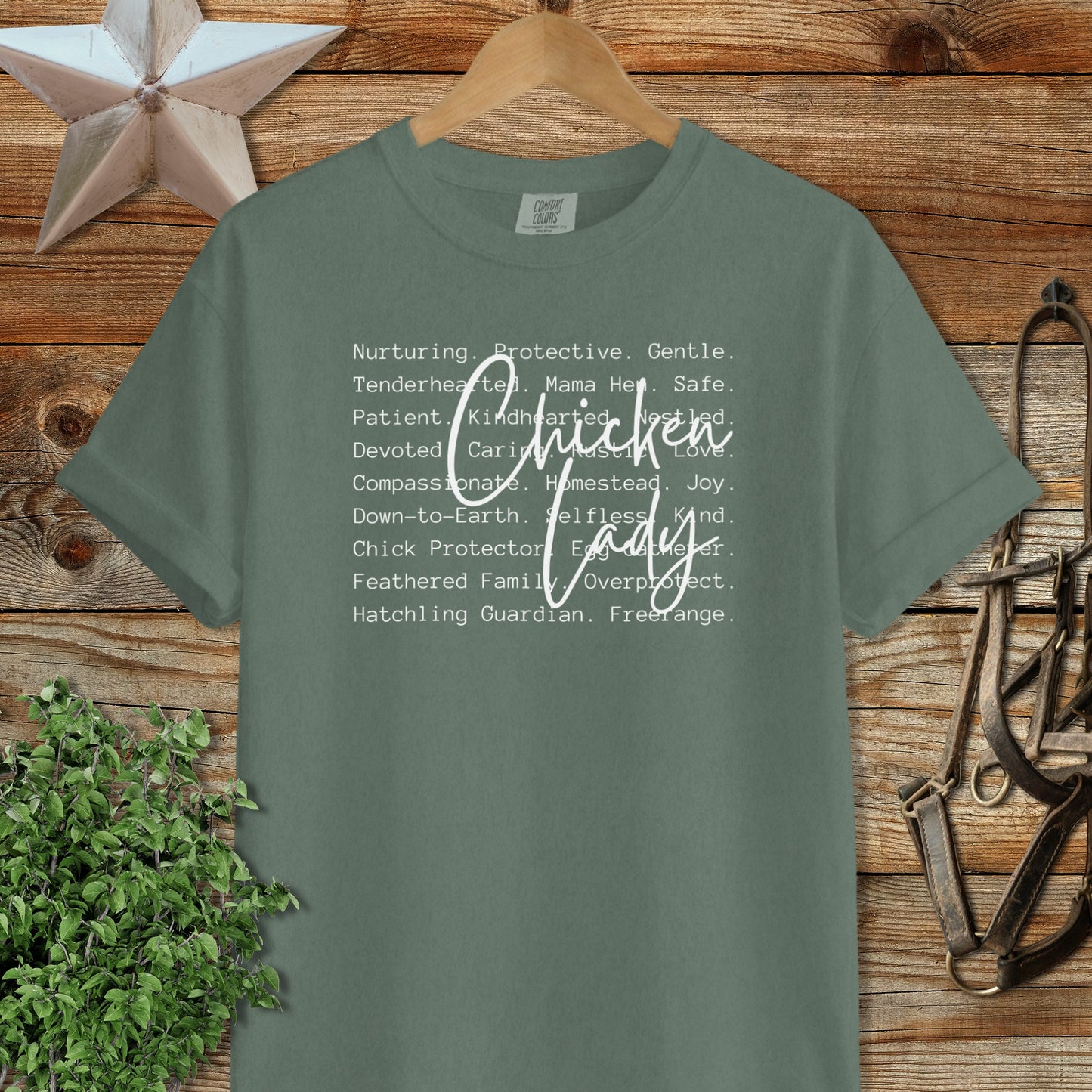 Chicken Lady Words Heavyweight Tee