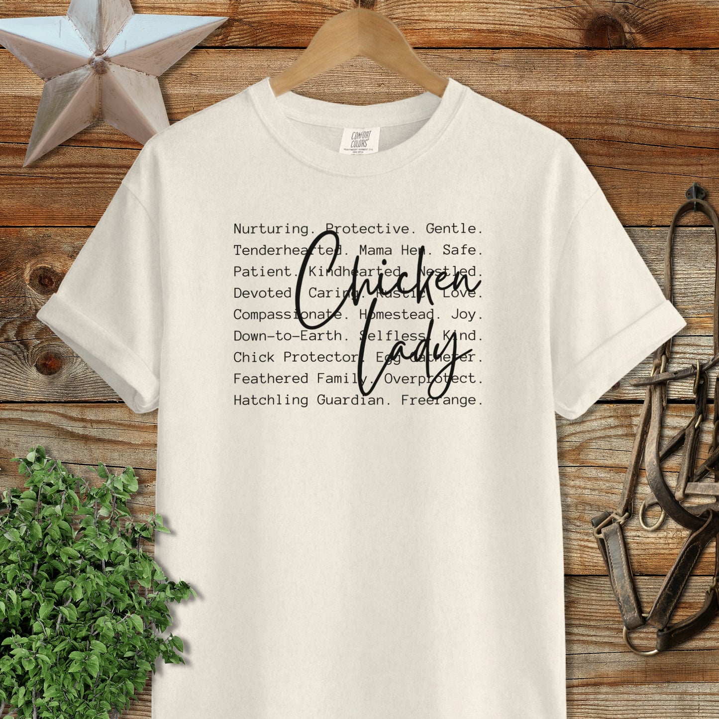 Chicken Lady Words Heavyweight Tee