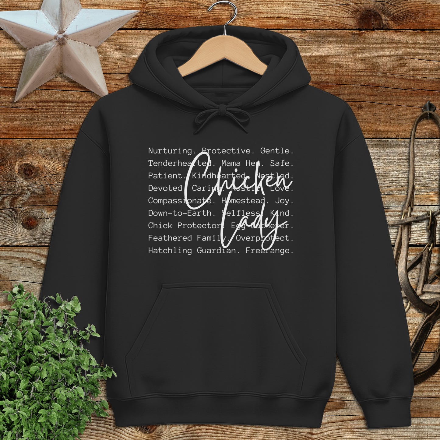 Chicken Lady Words Hoodie