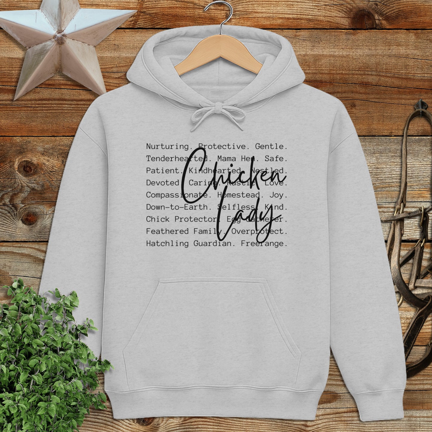 Chicken Lady Words Hoodie