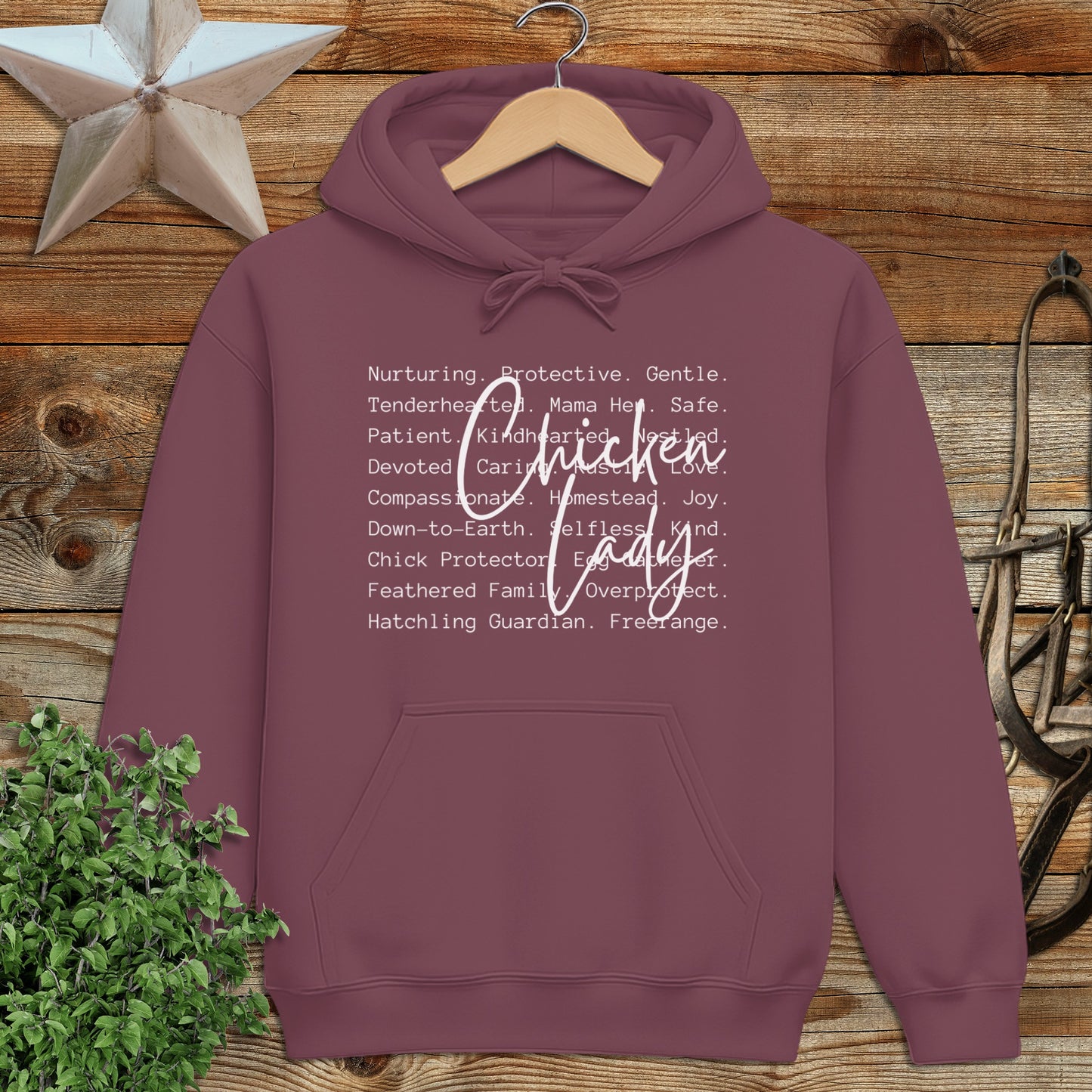 Chicken Lady Words Hoodie