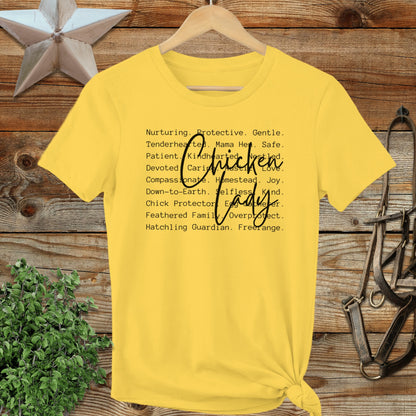 Chicken Lady Words Ladies Tee