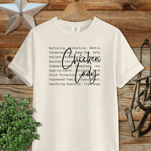 Chicken Lady Words Signature Tee