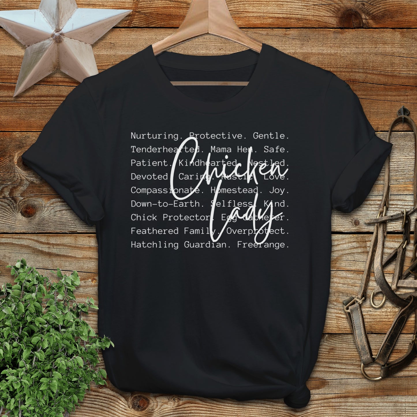 Chicken Lady Words Softstyle Tee