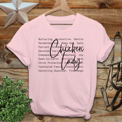 Chicken Lady Words Softstyle Tee