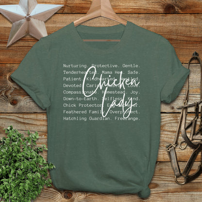 Chicken Lady Words Softstyle Tee