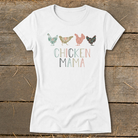 Chicken Mama Pattern Ladies Tee