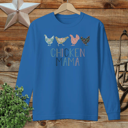 Chicken Mama Pattern Long Sleeve Tee
