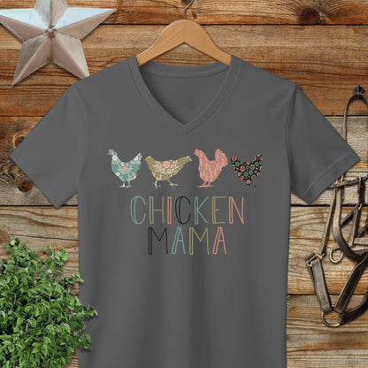 Chicken Mama Pattern V-neck