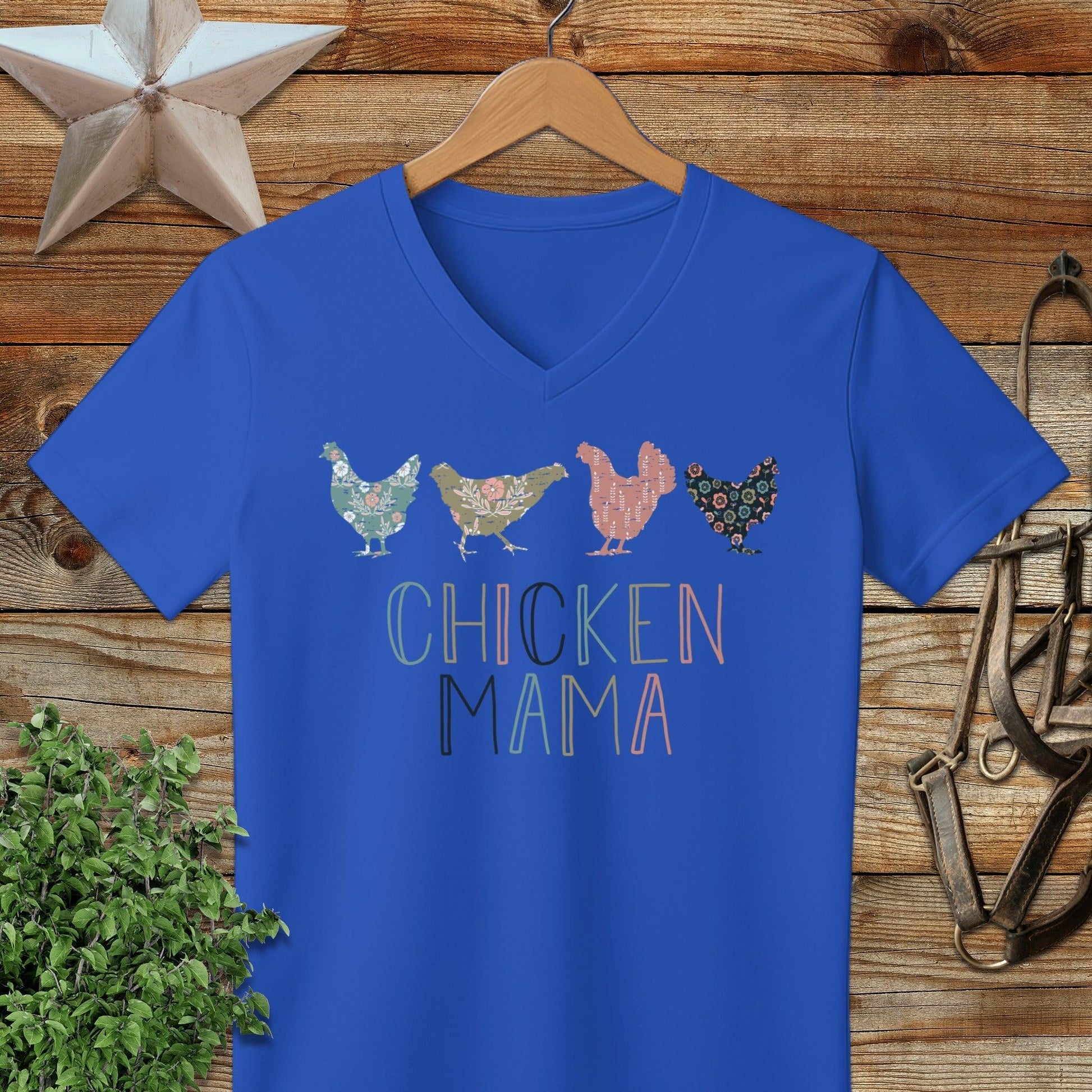 Chicken Mama Pattern V-neck