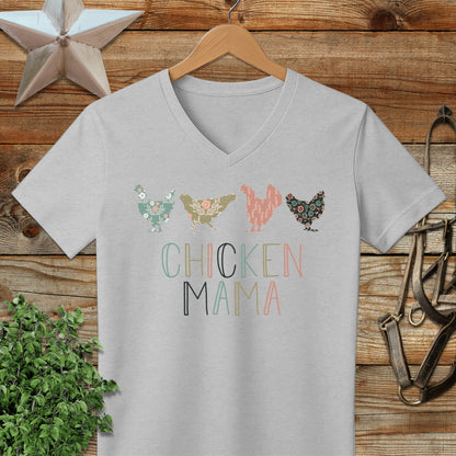 Chicken Mama Pattern V-neck
