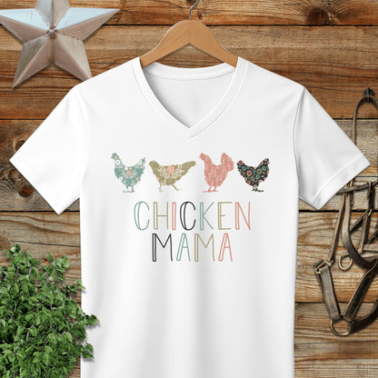 Chicken Mama Pattern V-neck
