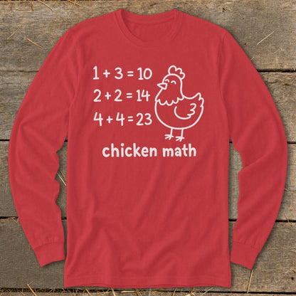 Chicken Math Hen Long Sleeve Tee