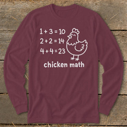 Chicken Math Hen Long Sleeve Tee