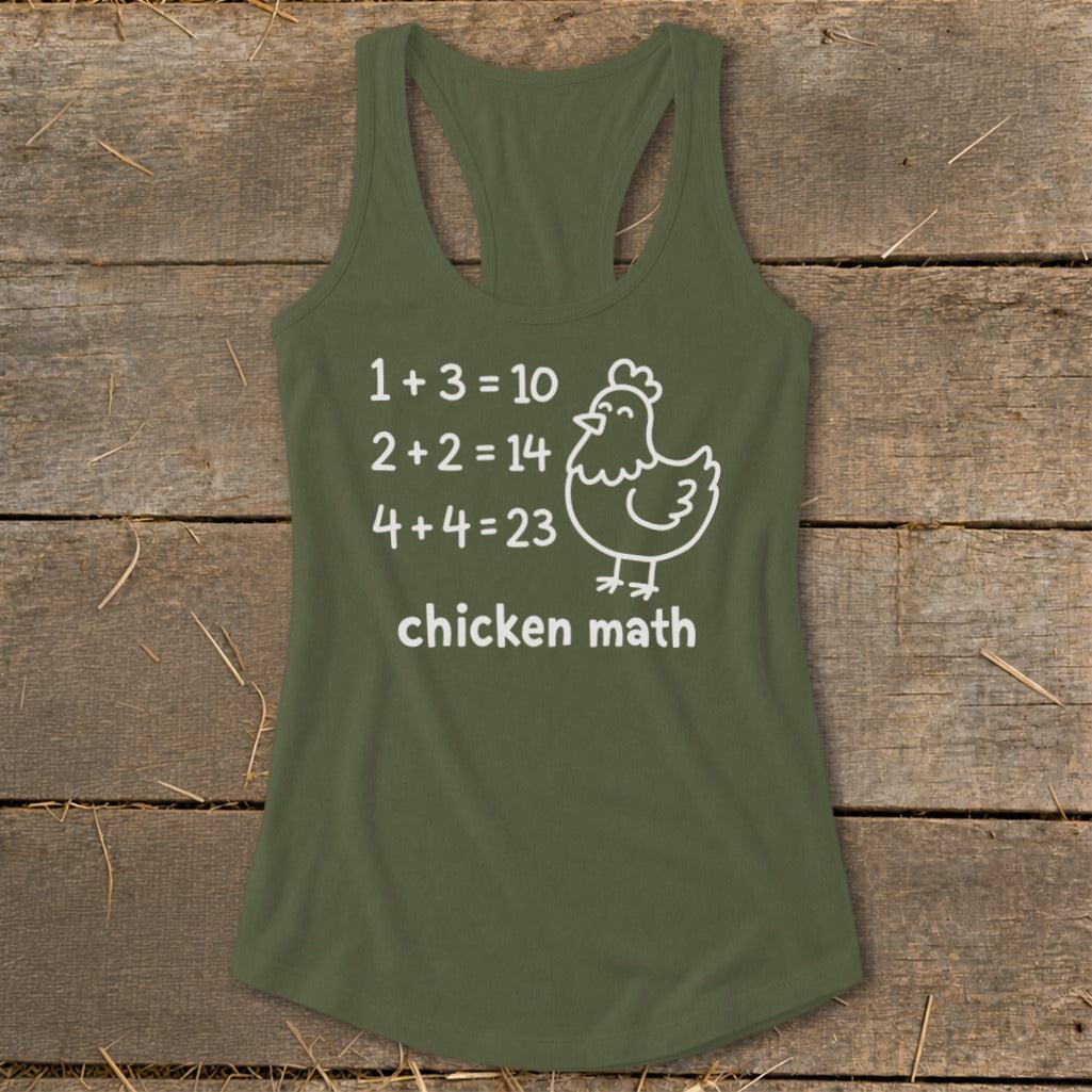 Chicken Math Hen Racerback Tank