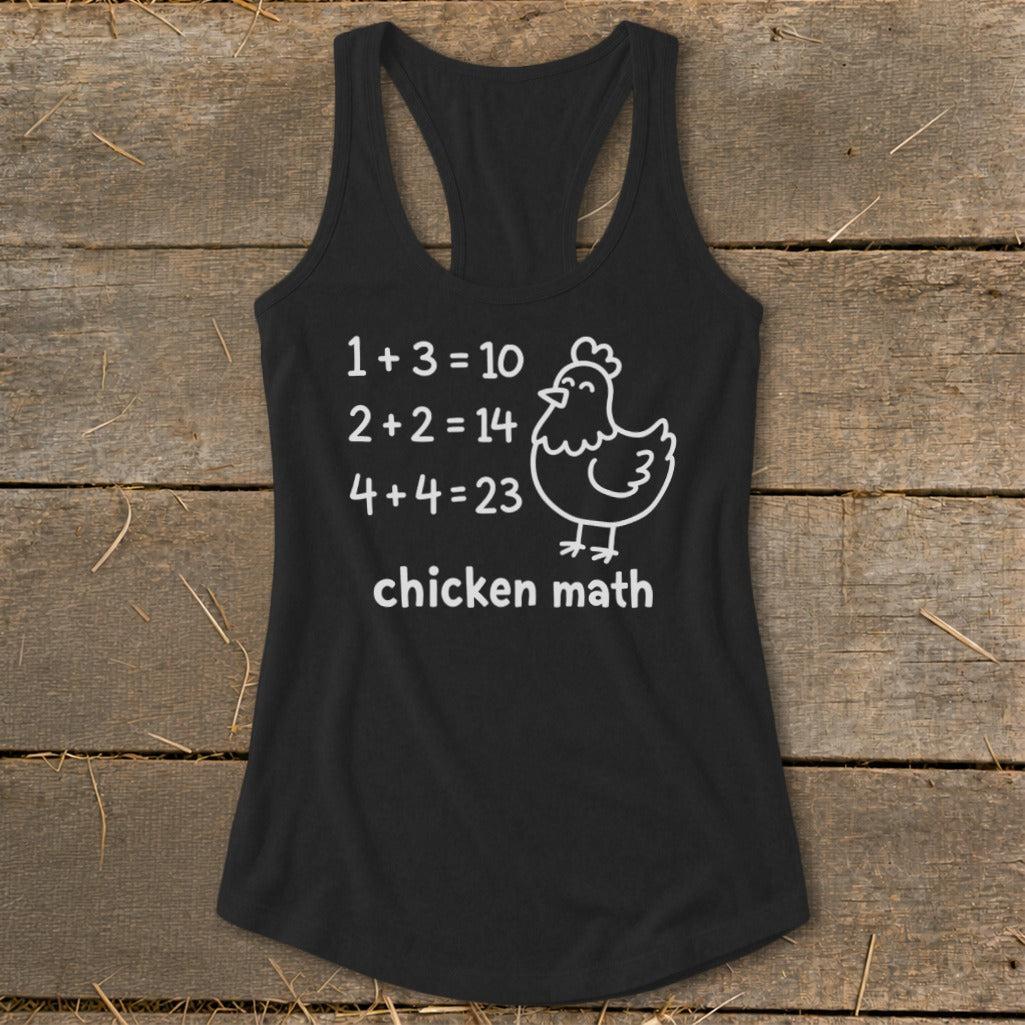 Chicken Math Hen Racerback Tank
