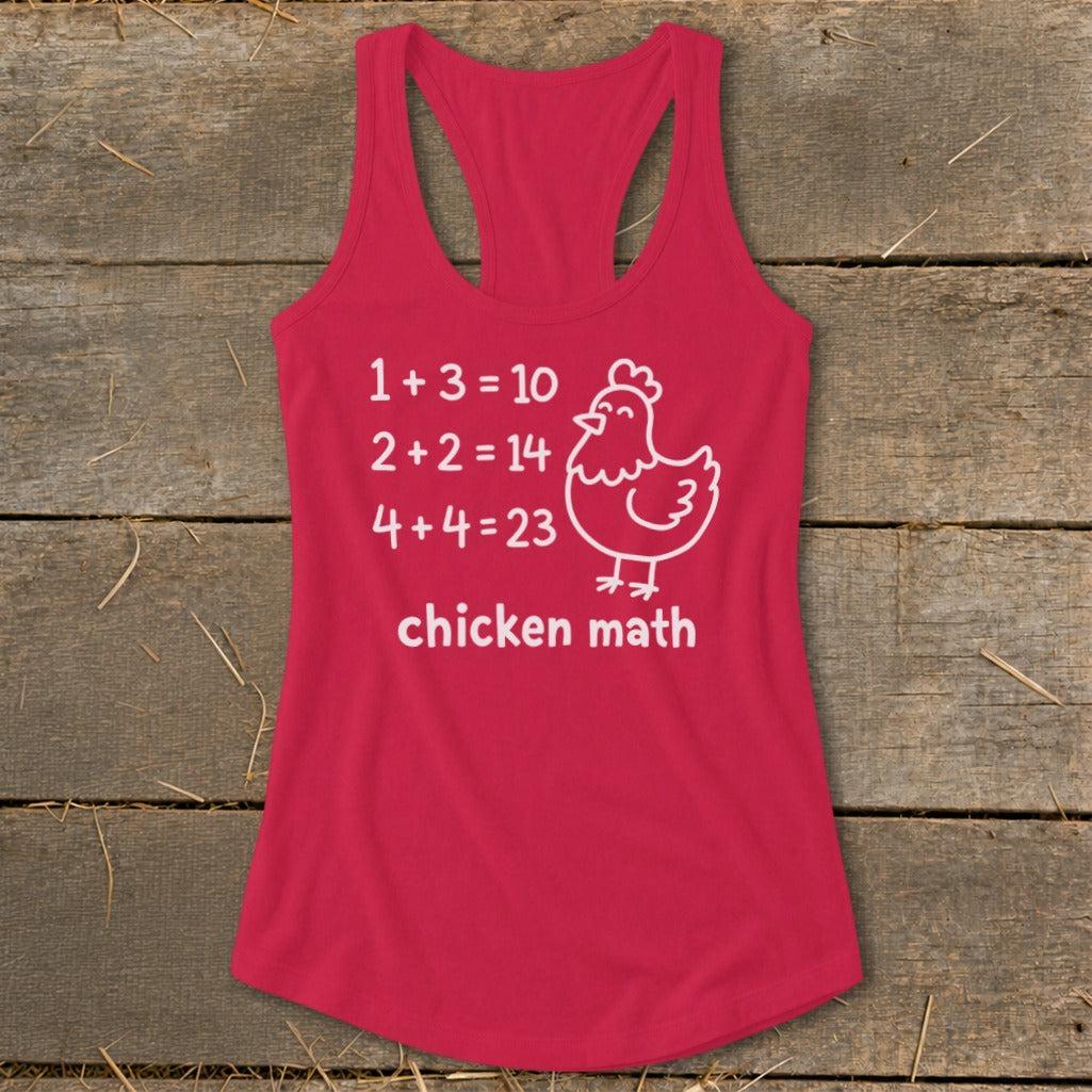 Chicken Math Hen Racerback Tank