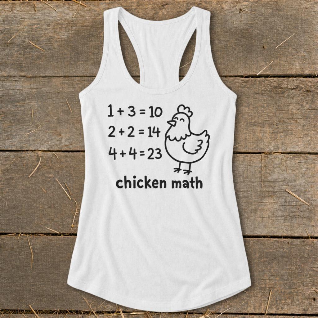 Chicken Math Hen Racerback Tank