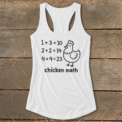 Chicken Math Hen Racerback Tank