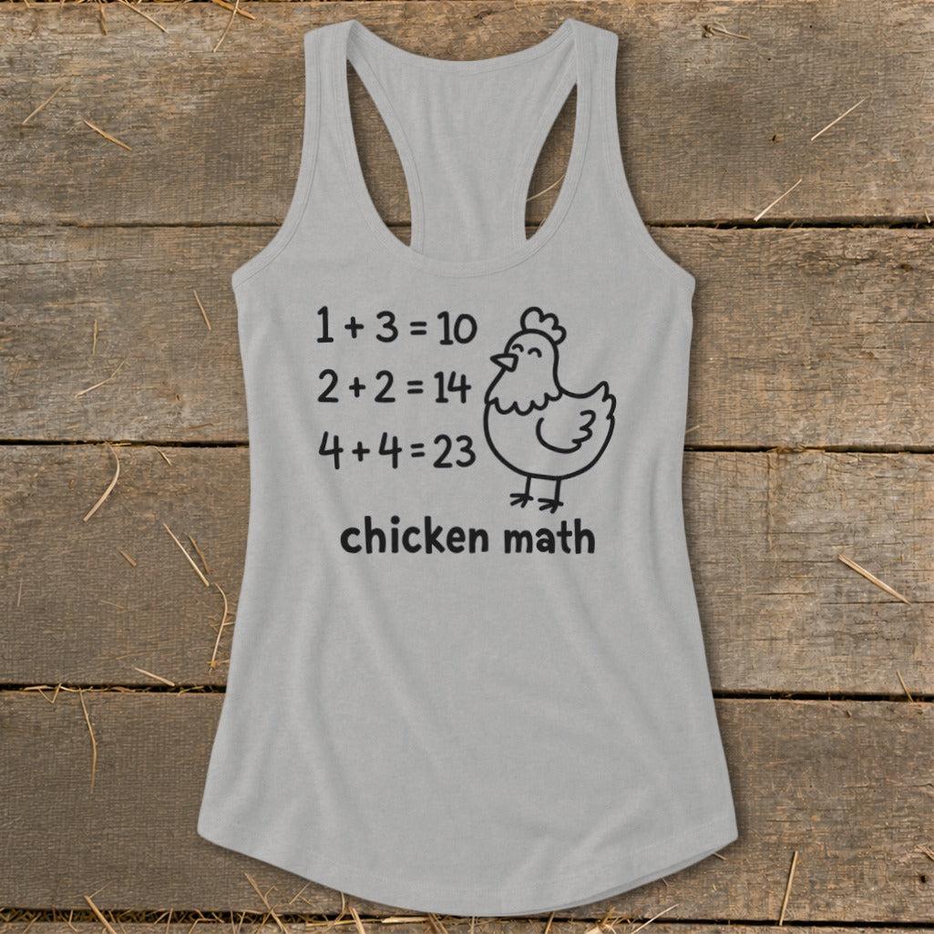 Chicken Math Hen Racerback Tank
