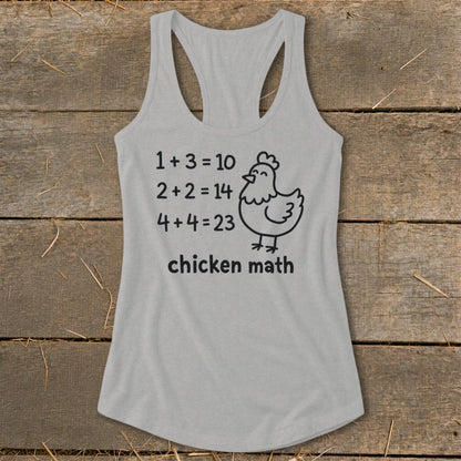 Chicken Math Hen Racerback Tank