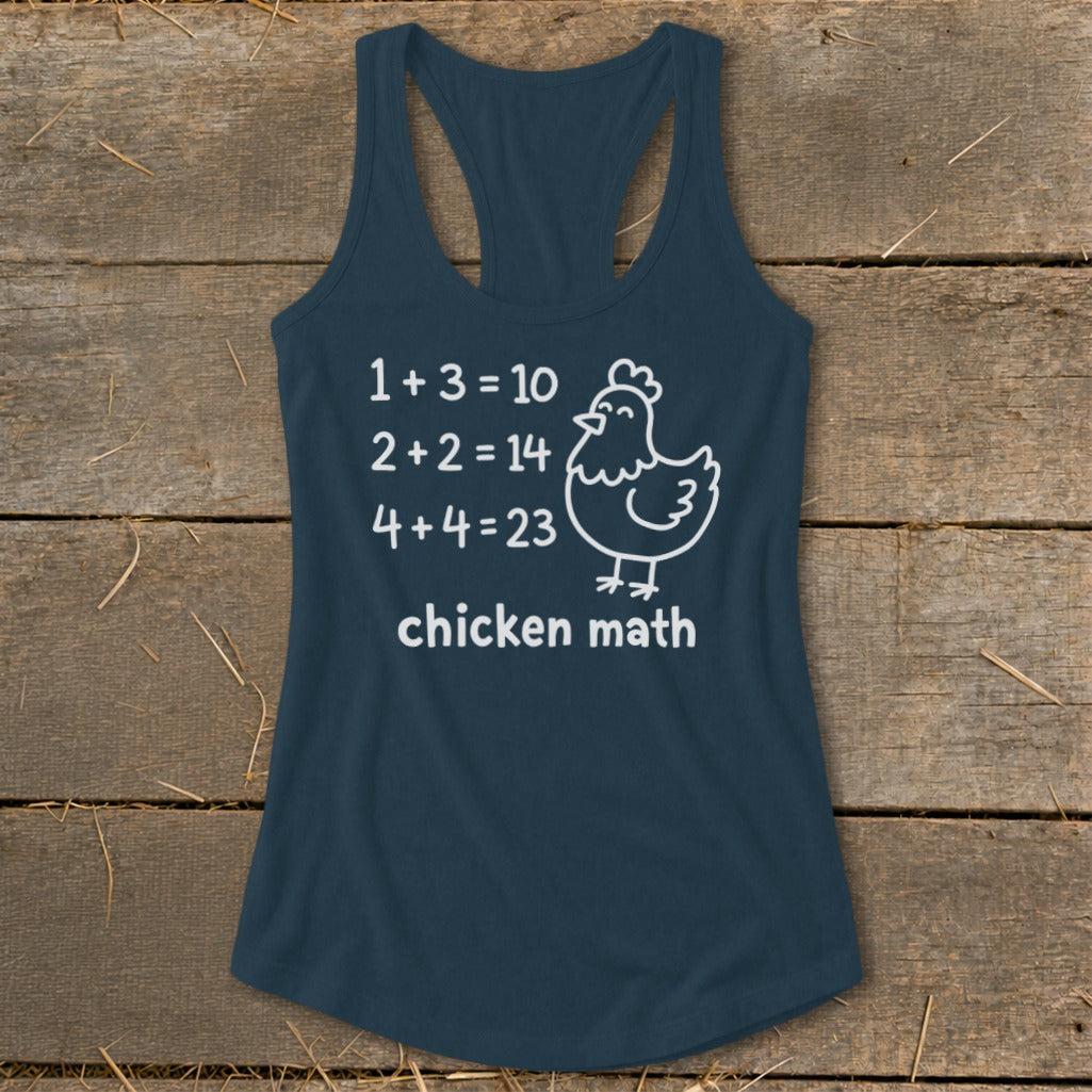 Chicken Math Hen Racerback Tank