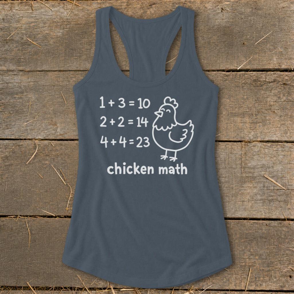 Chicken Math Hen Racerback Tank