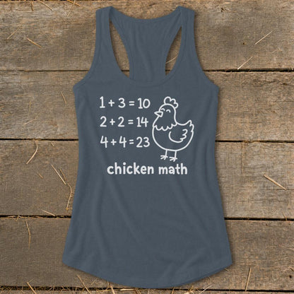 Chicken Math Hen Racerback Tank