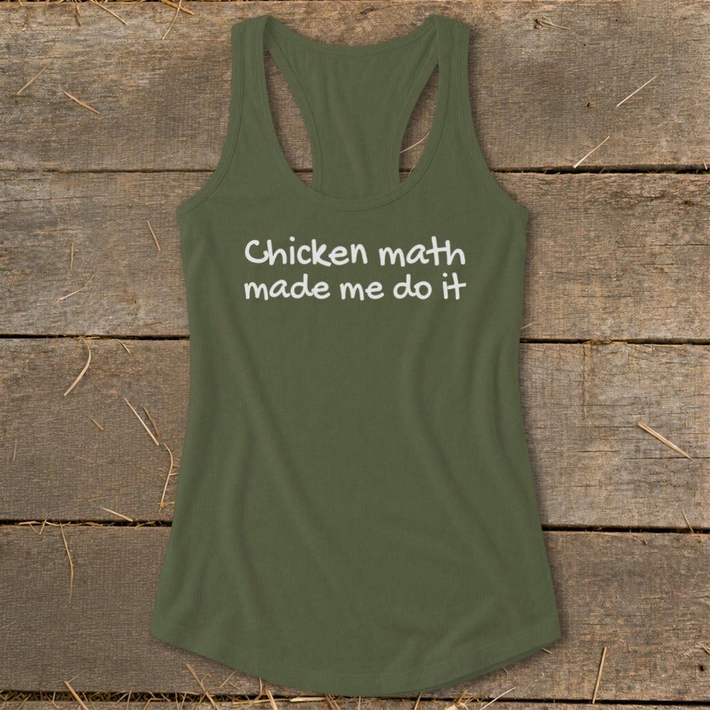 Chicken Math Made Me Do It Racerback Tank