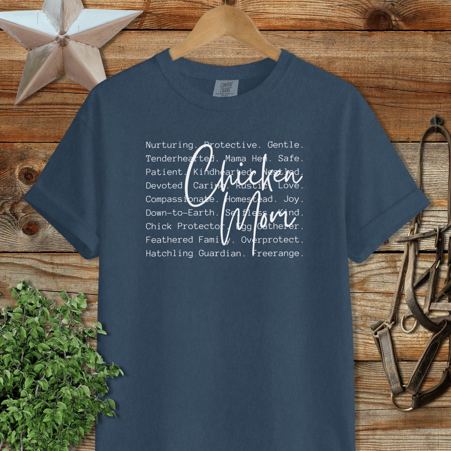 Chicken Mom Words Heavyweight Tee