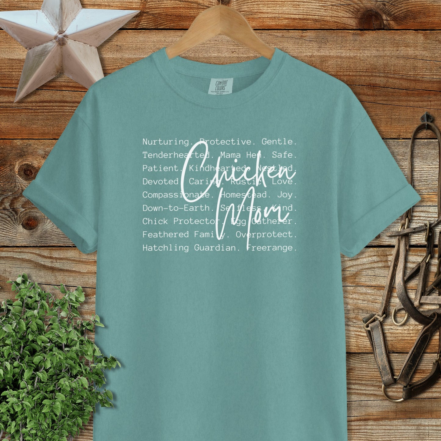 Chicken Mom Words Heavyweight Tee