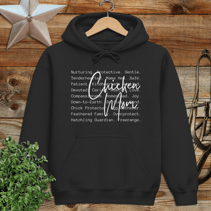 Chicken Mom Words Hoodie