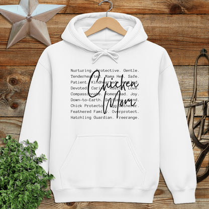 Chicken Mom Words Hoodie