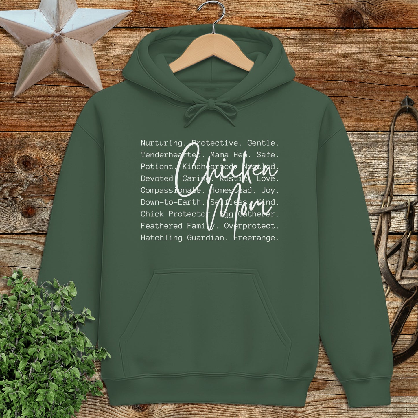Chicken Mom Words Hoodie