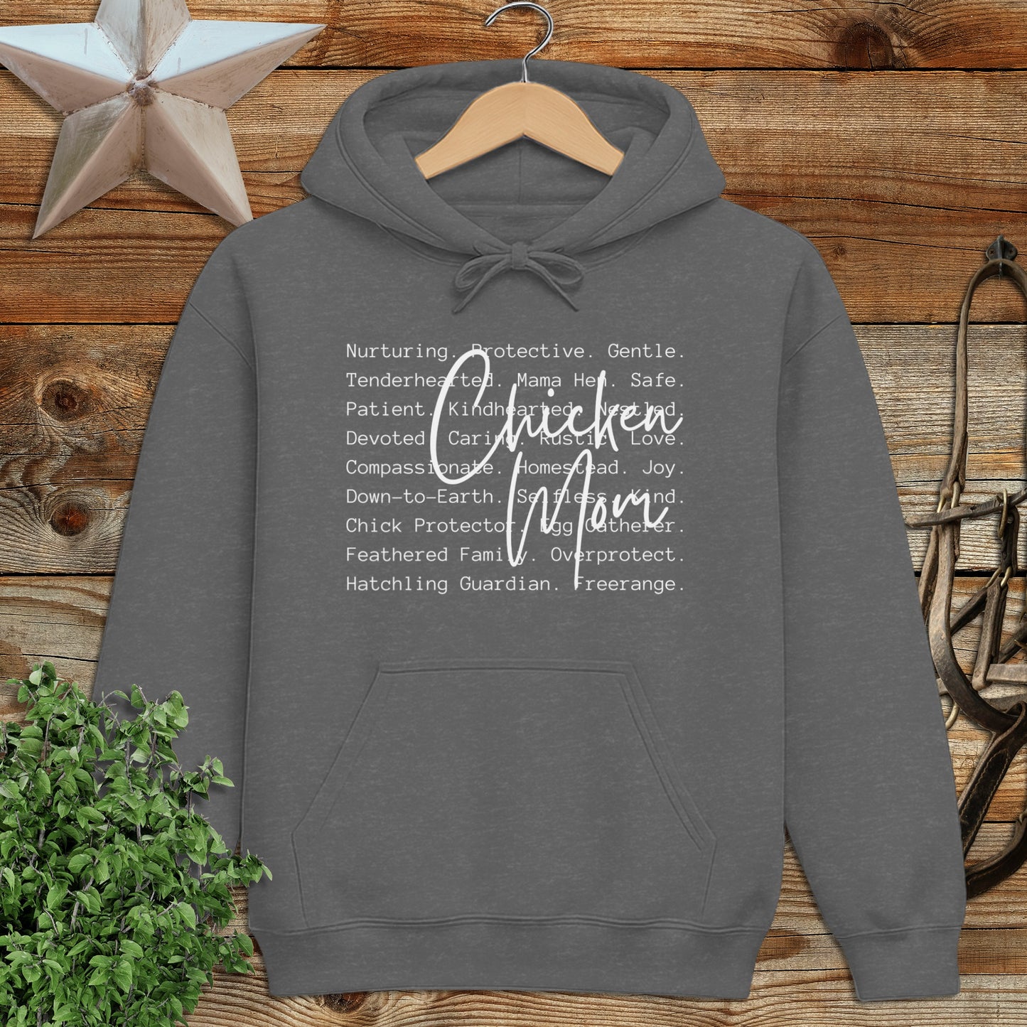 Chicken Mom Words Hoodie