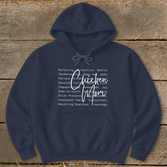 Chicken Mom Words Hoodie - Navy