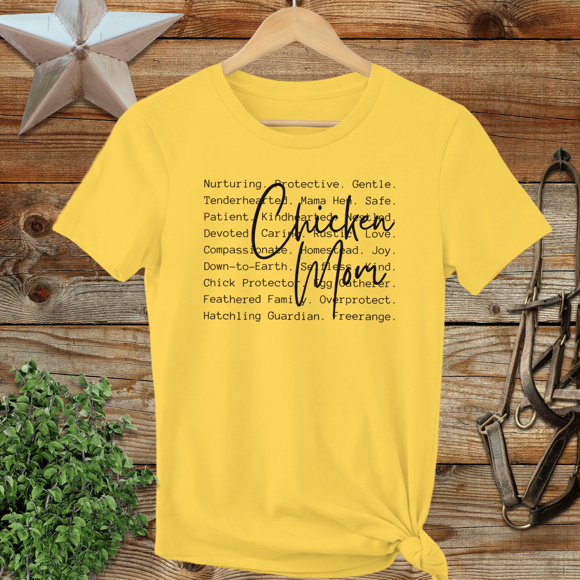 Chicken Mom Words Ladies Tee