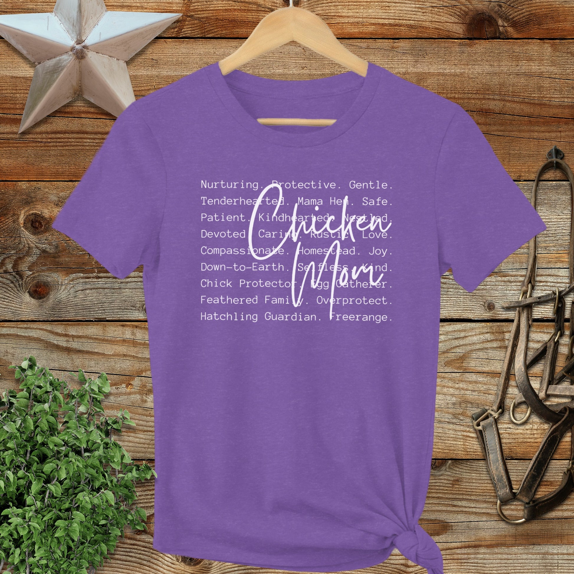 Chicken Mom Words Ladies Tee