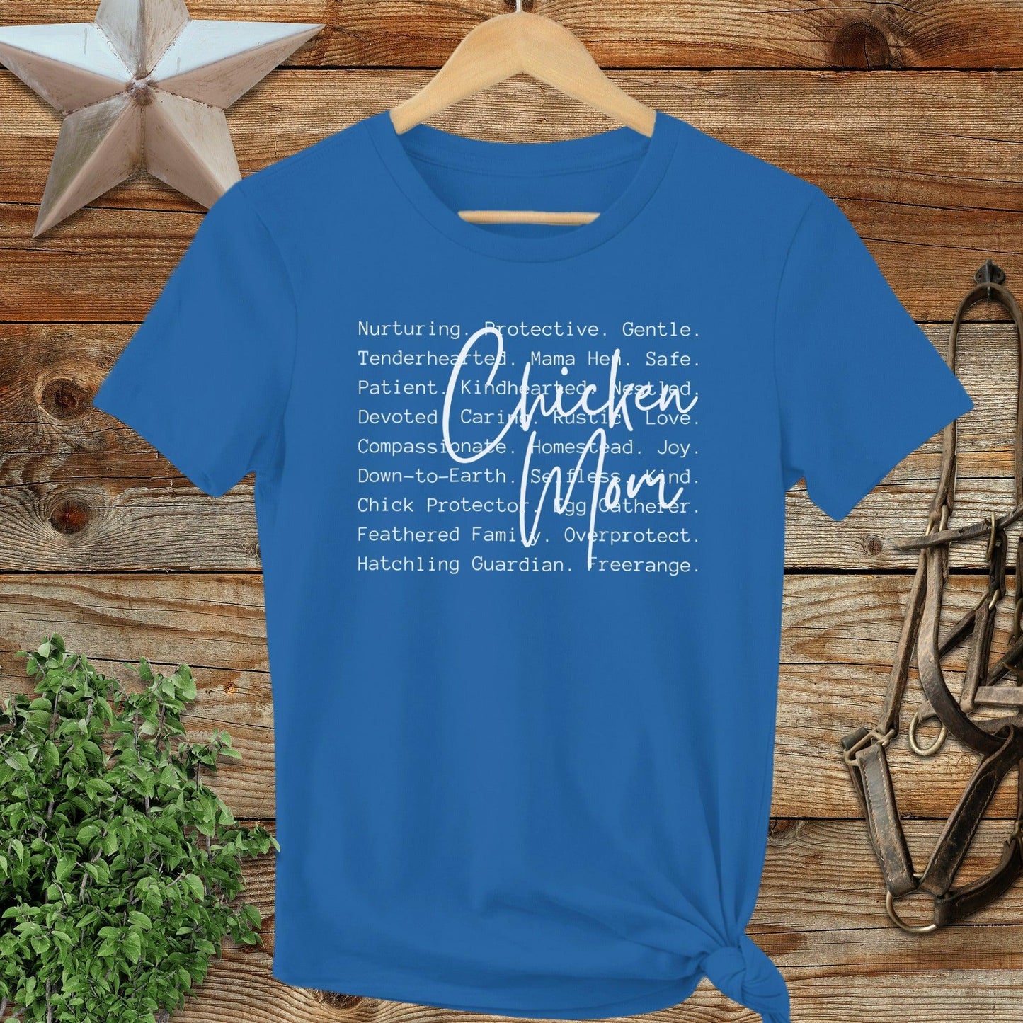Chicken Mom Words Ladies Tee